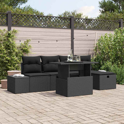 Set Divano da Giardino 6 pz Poly Rattan | homemem39
