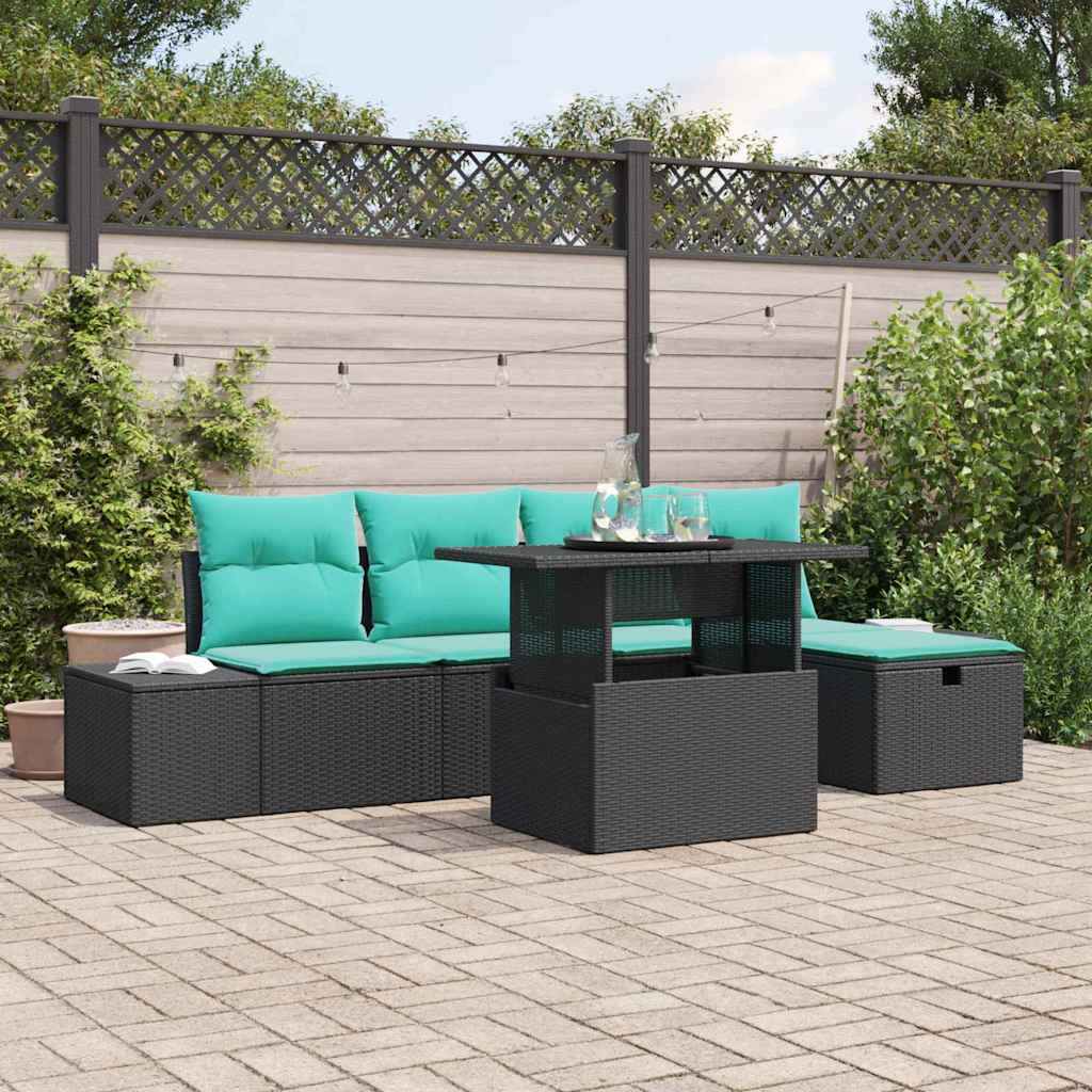 Set Divano da Giardino 6 pz polyrattan - homemem39