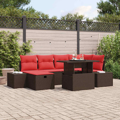 Set Divano da Giardino con cuscino 7 pcs polyrattan