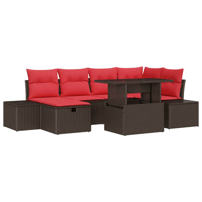 Set Divano da Giardino con cuscino 7 pcs polyrattan | homemem39