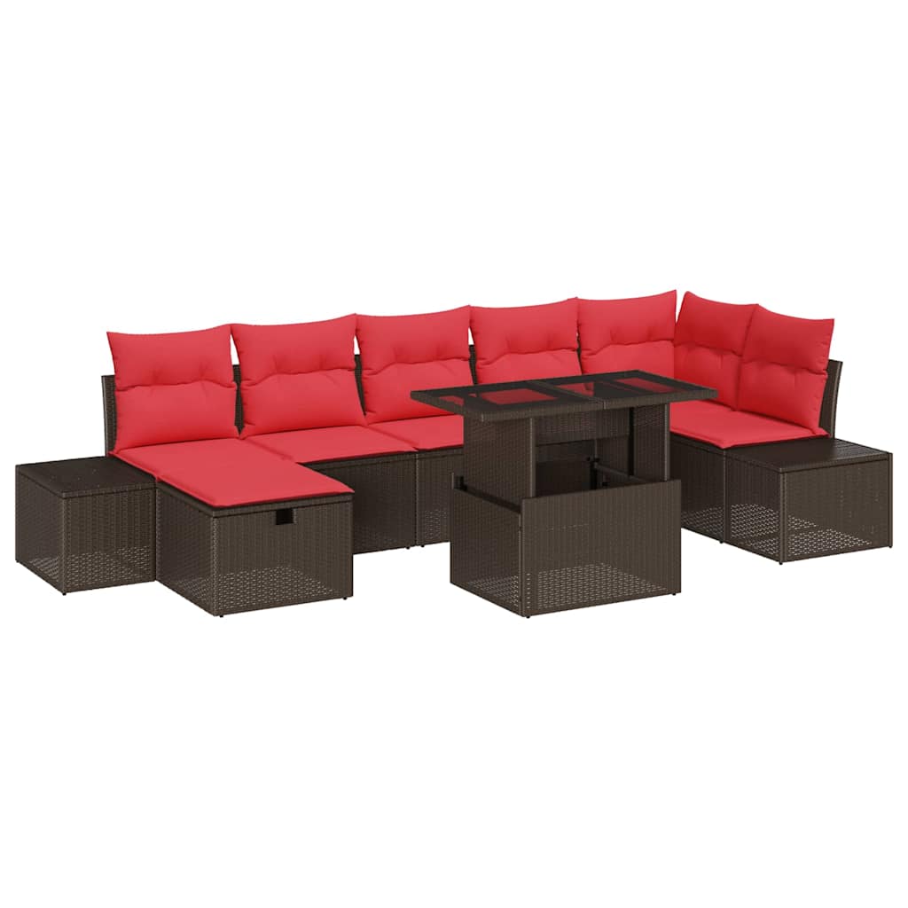 Set Divano da Giardino con cuscino 8 pcs polyrattan | homemem39