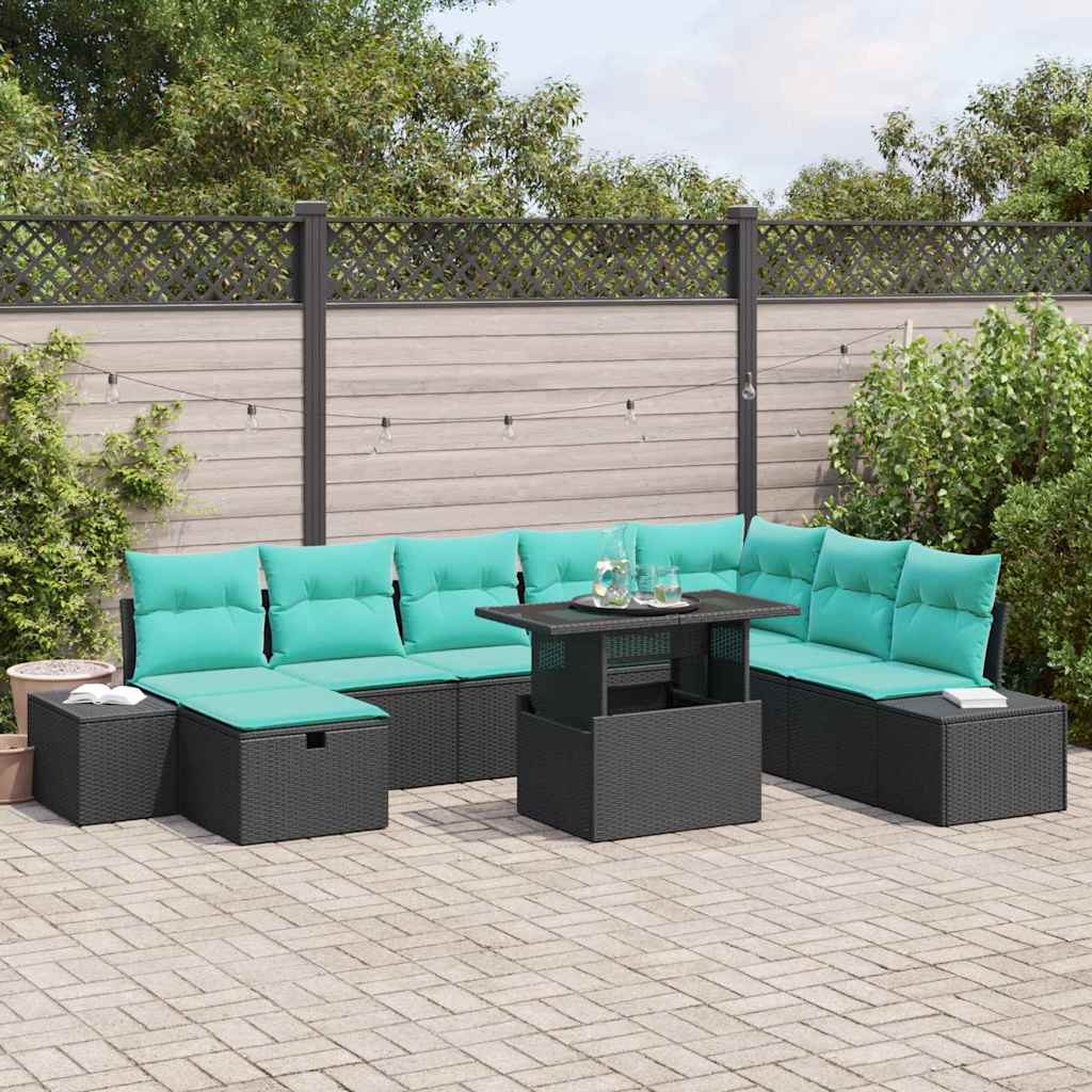 Set Divano da Giardino 9 pz polyrattan | homemem39