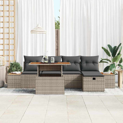 Set Divano da Giardino 6 pz Grigio polyrattan | homemem39