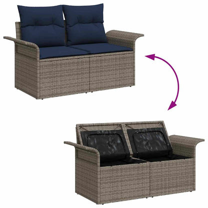 Set Divano da Giardino con cuscino 4 pcs Poly Rattan | homemem39