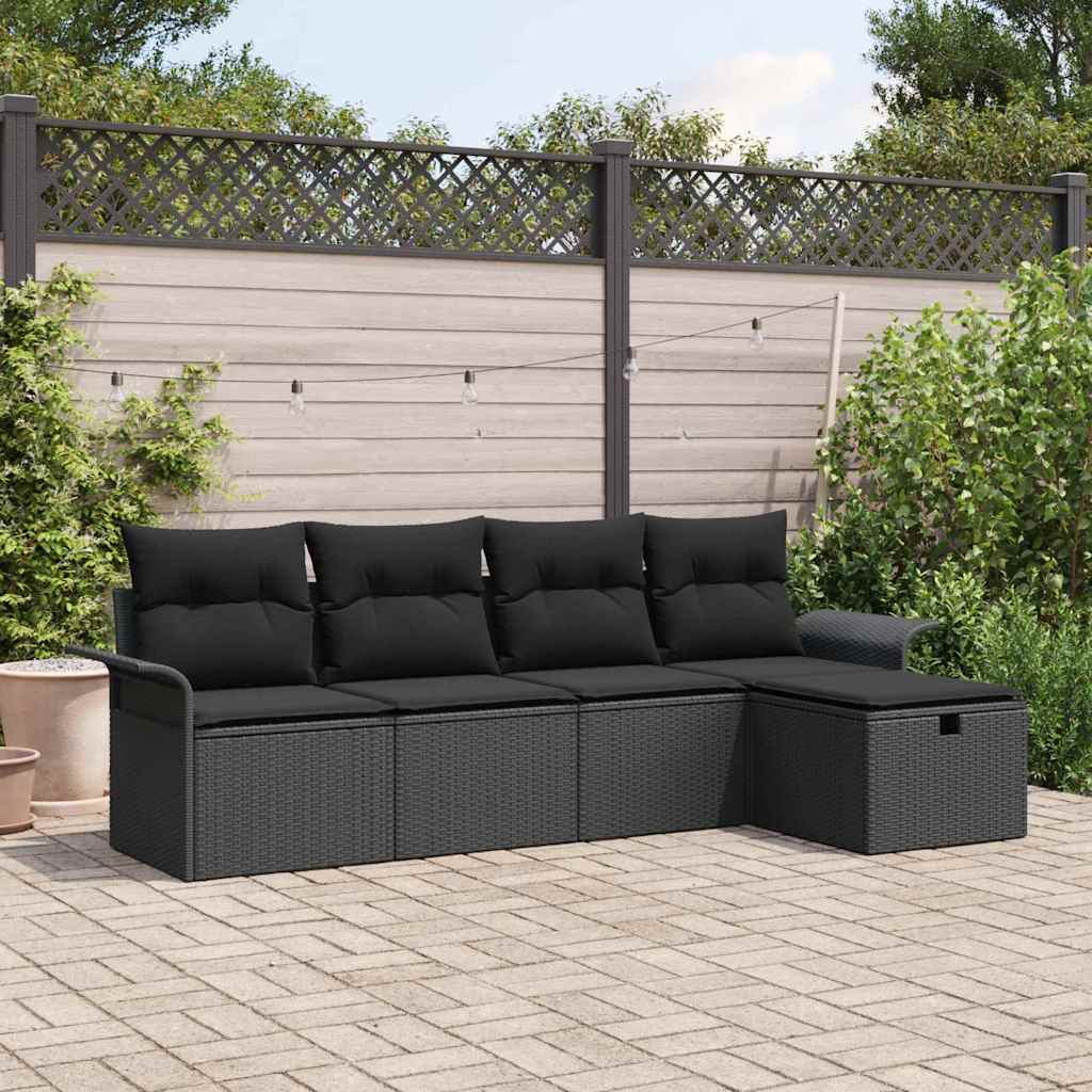 Set Divano da Giardino 5 pz Poly Rattan | homemem39