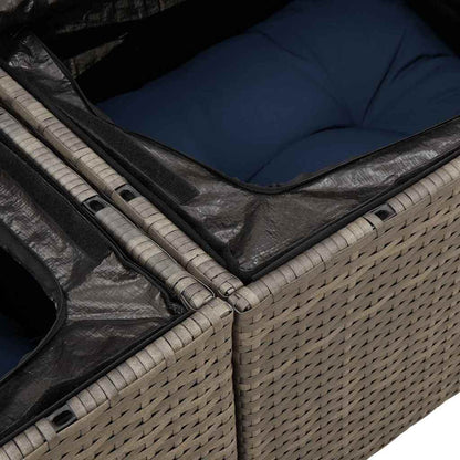 Set Divano da Giardino con cuscino 5 pcs Poly Rattan | homemem39