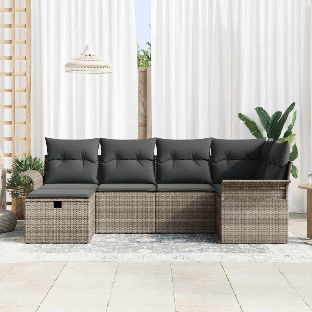 Set Divano da Giardino 6 pz Poly Rattan | homemem39