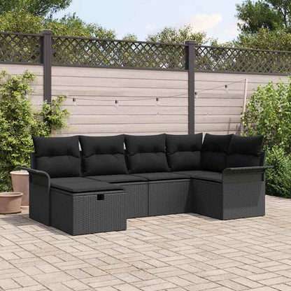 Set Divano da Giardino con cuscino 6 pcs Poly Rattan | homemem39