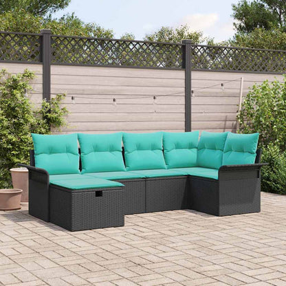 Set Divano da Giardino con cuscino 6 pcs Poly Rattan | homemem39