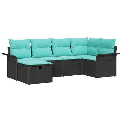 Set Divano da Giardino con cuscino 6 pcs Poly Rattan | homemem39