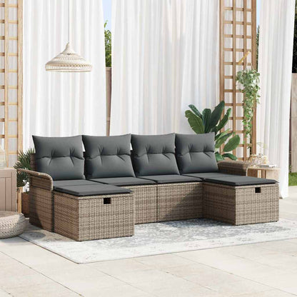 Set Divano da Giardino 6 pz Poly Rattan - homemem39