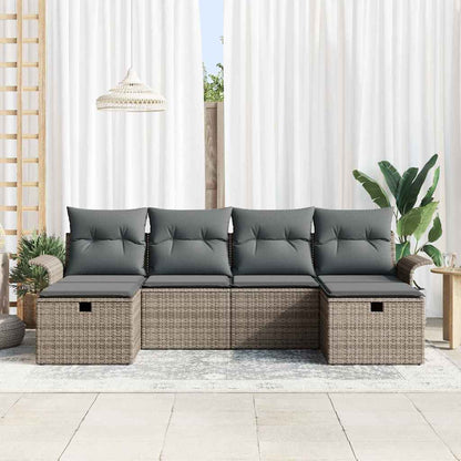 Set Divano da Giardino 6 pz Poly Rattan - homemem39