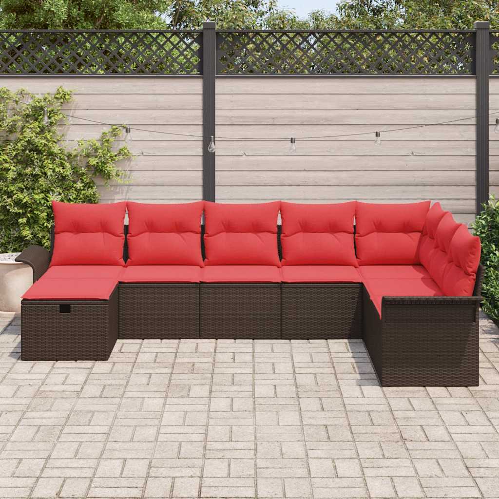 Set Divano da Giardino con cuscino 8 pcs Poly Rattan | homemem39