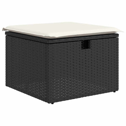 Set Divano da Giardino con cuscino 4 pcs Nero Poly Rattan