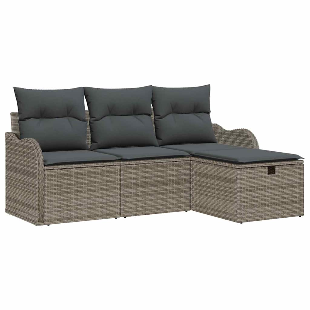 Set Divano da Giardino 4 pz Poly Rattan | homemem39