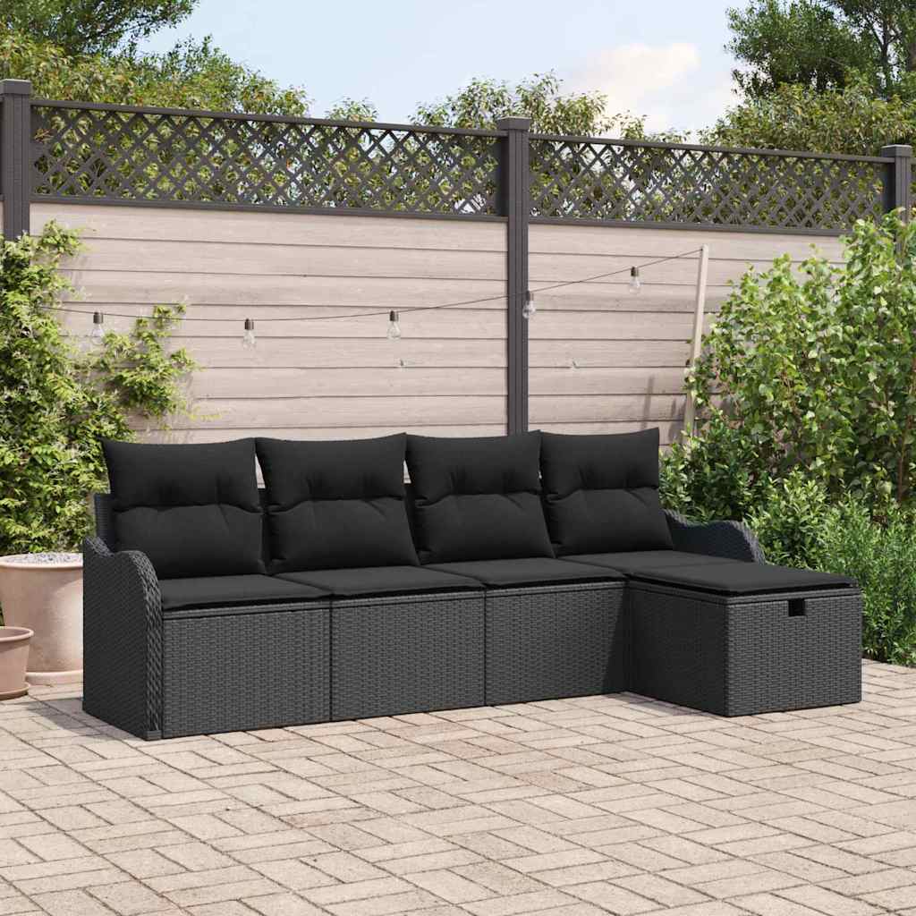 Set Divano da Giardino 5 pz Poly Rattan | homemem39