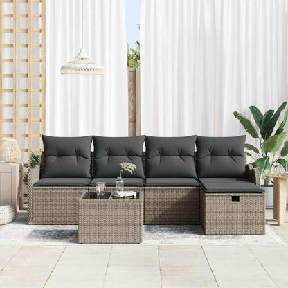 Set Divano da Giardino 6 pz Poly Rattan | homemem39