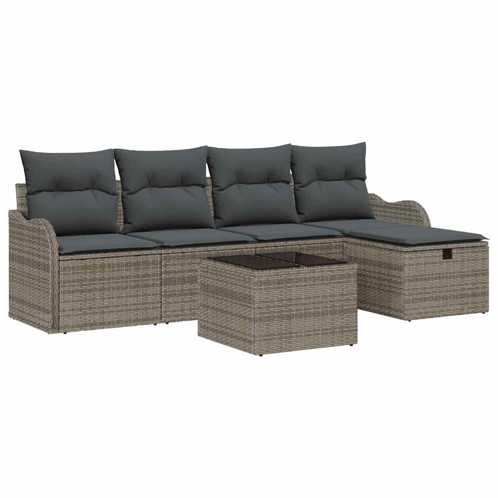 Set Divano da Giardino 6 pz Poly Rattan | homemem39