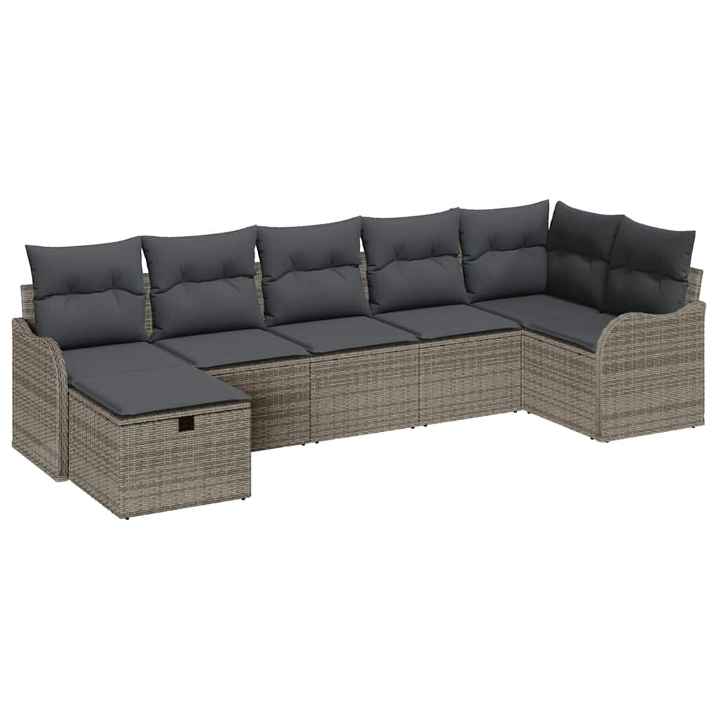 Set Divano da Giardino 7 pz Poly Rattan | homemem39