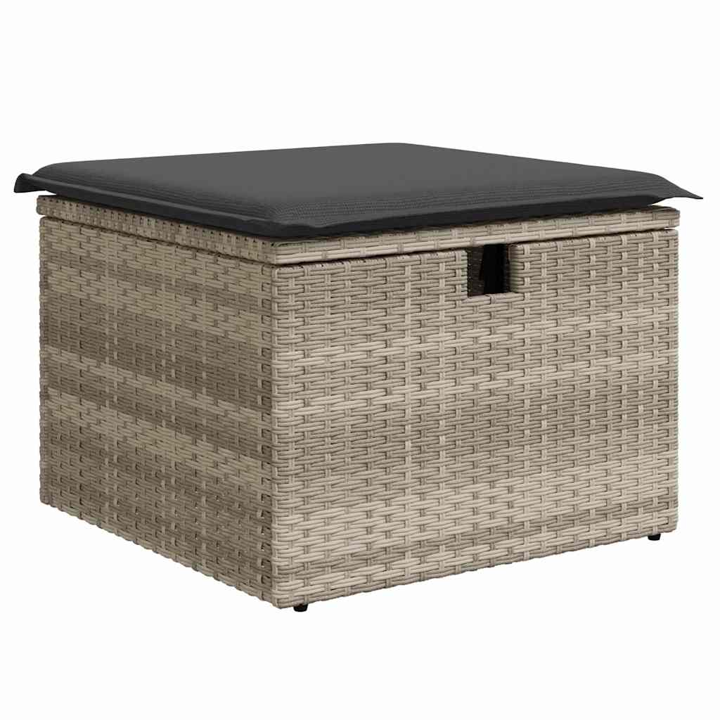 Set Divano da Giardino 8 pcs Grigio chiaro Poly Rattan