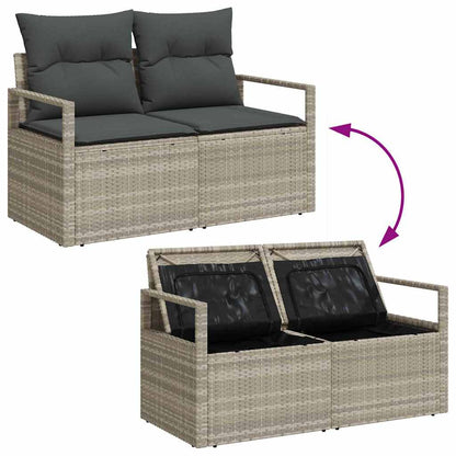 Set Divano da Giardino 4 pcs Grigio chiaro Poly Rattan - homemem39