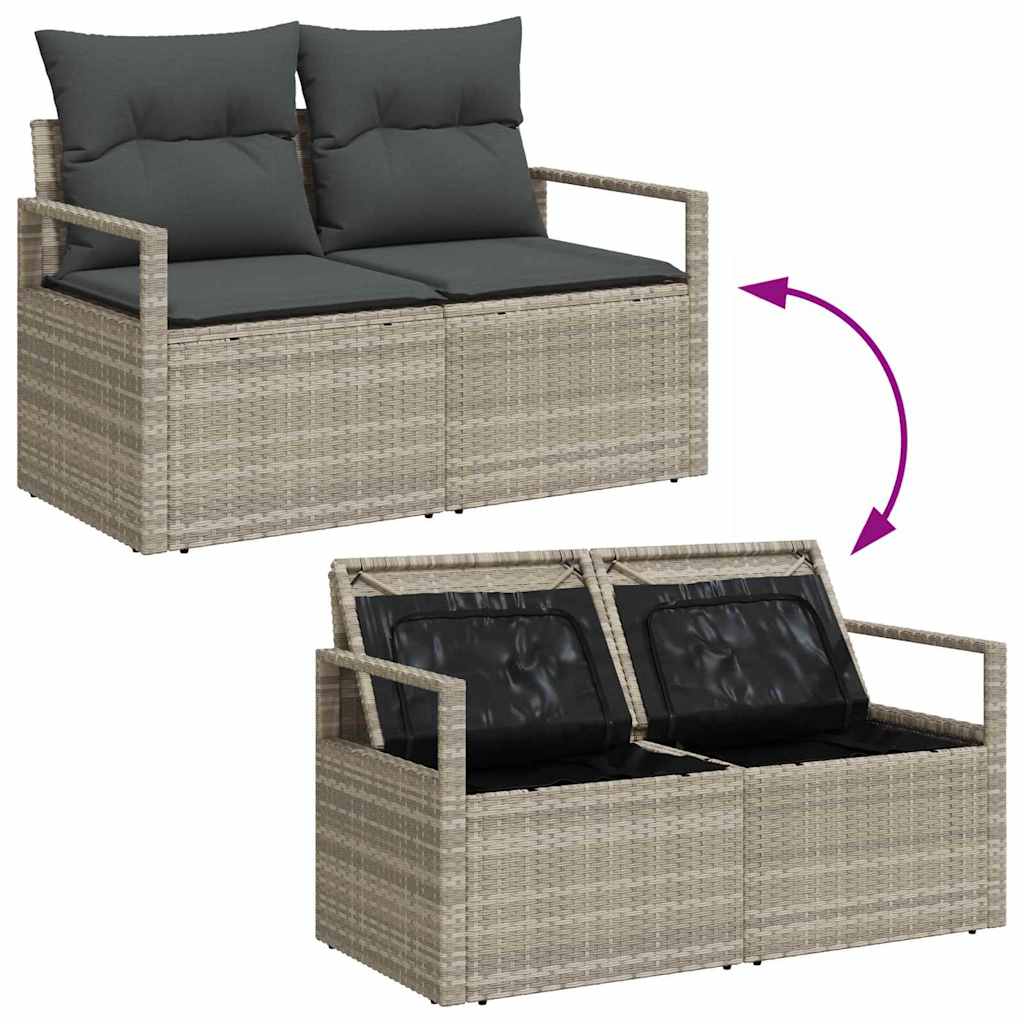 Set Divano da Giardino 6 pcs Grigio chiaro Poly Rattan - homemem39
