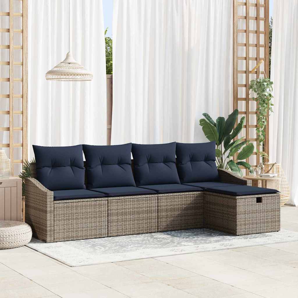Set di divani con cuscino 5 pcs polyrattan | homemem39