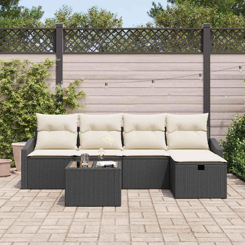 Set di divani con cuscino 5 pcs polyrattan | homemem39
