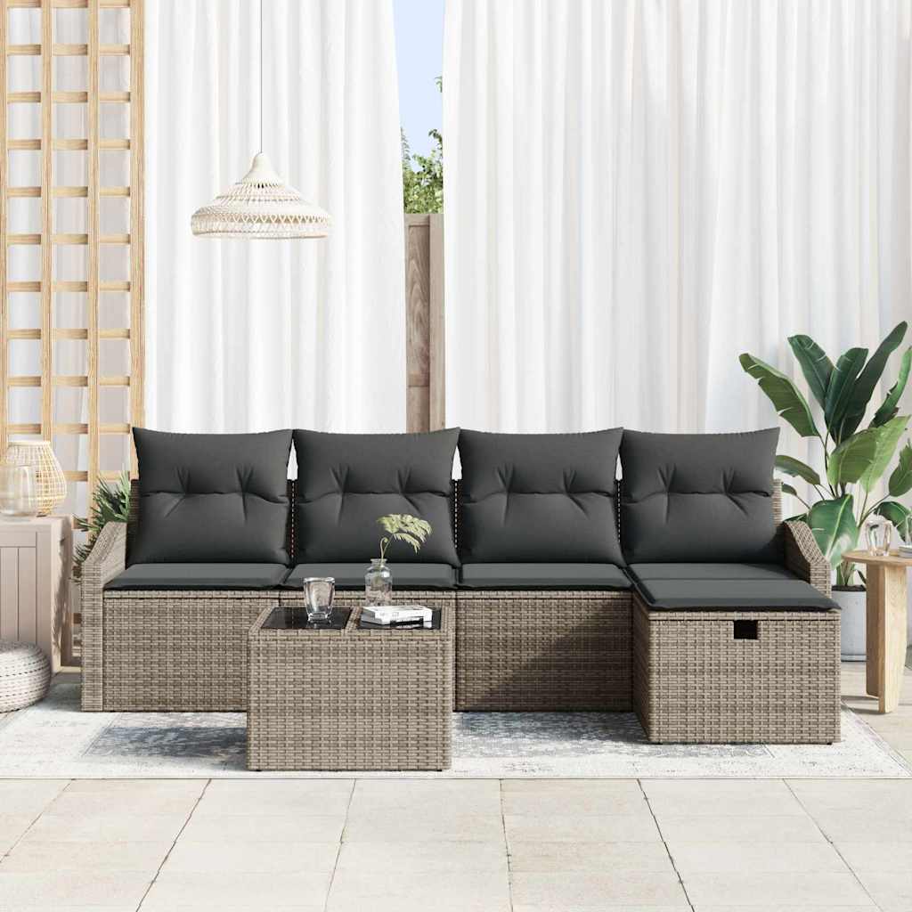 Set di divani con cuscino 5 pcs polyrattan | homemem39