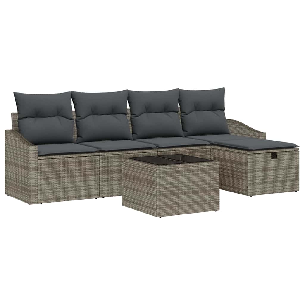 Set di divani con cuscino 5 pcs polyrattan | homemem39