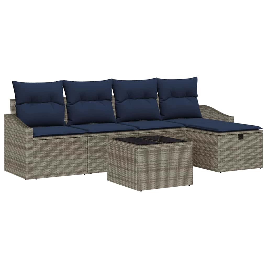 Set di divani con cuscino 5 pcs polyrattan | homemem39