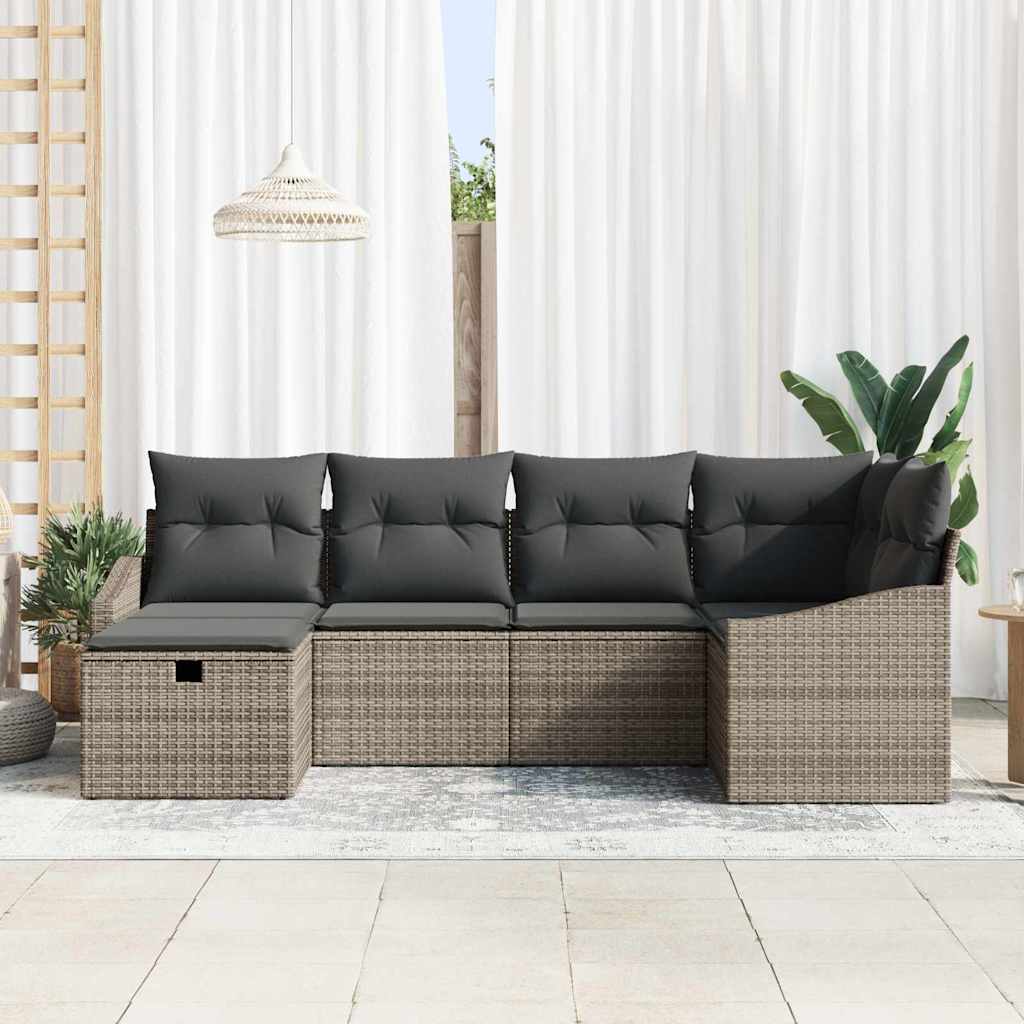 Set di divani con cuscino 7 pcs polyrattan | homemem39