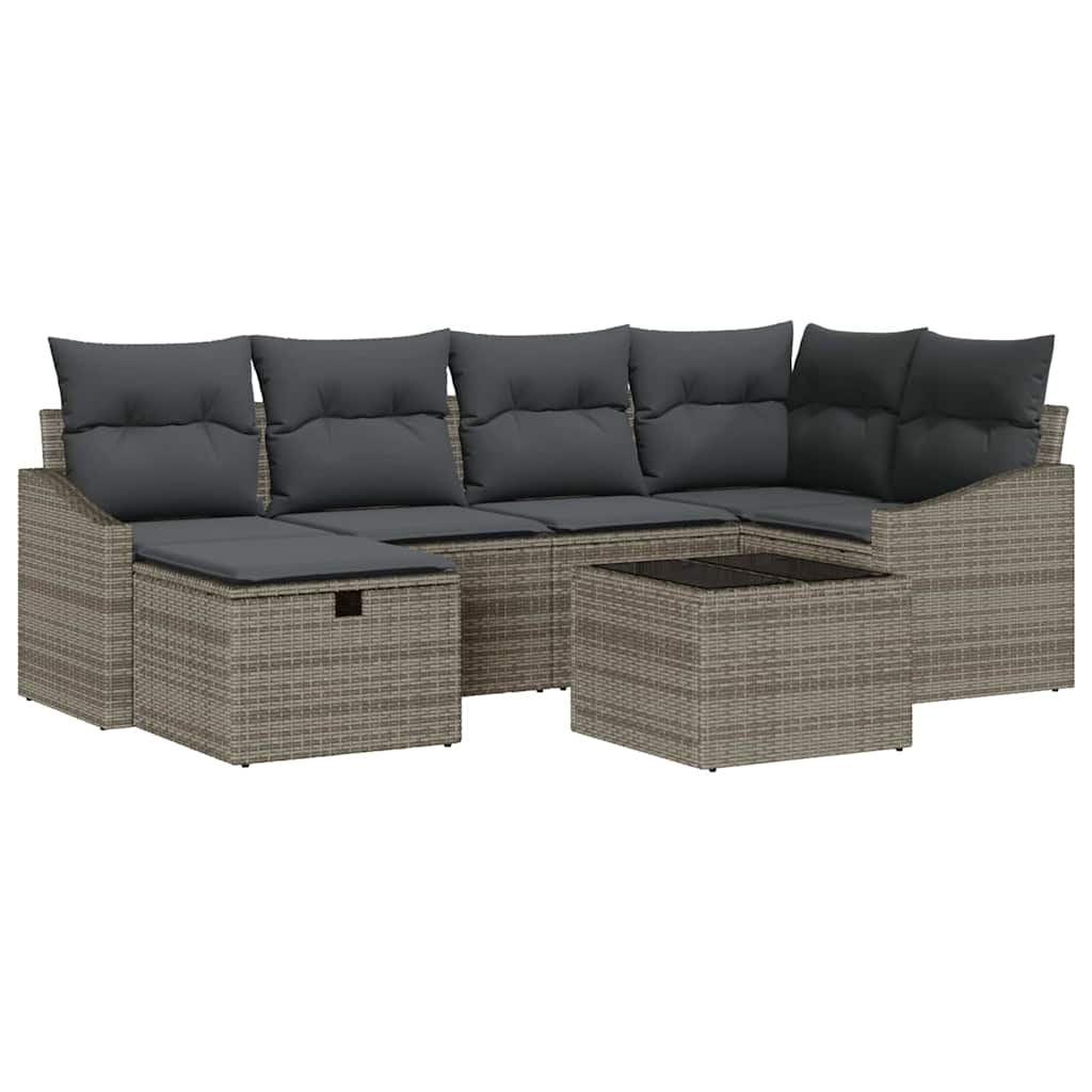 Set di divani con cuscino 7 pcs polyrattan | homemem39