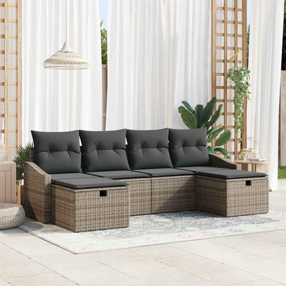 Set di divani con cuscino 6 pcs polyrattan | homemem39