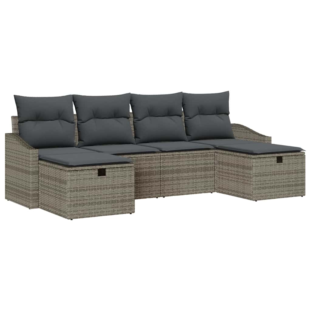 Set di divani con cuscino 6 pcs polyrattan | homemem39