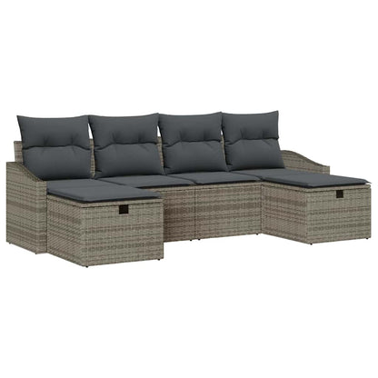 Set di divani con cuscino 6 pcs polyrattan | homemem39