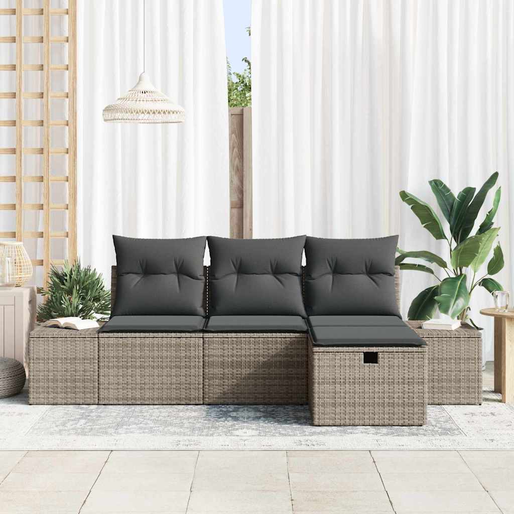 Set di divani con cuscino 4 pcs polyrattan | homemem39