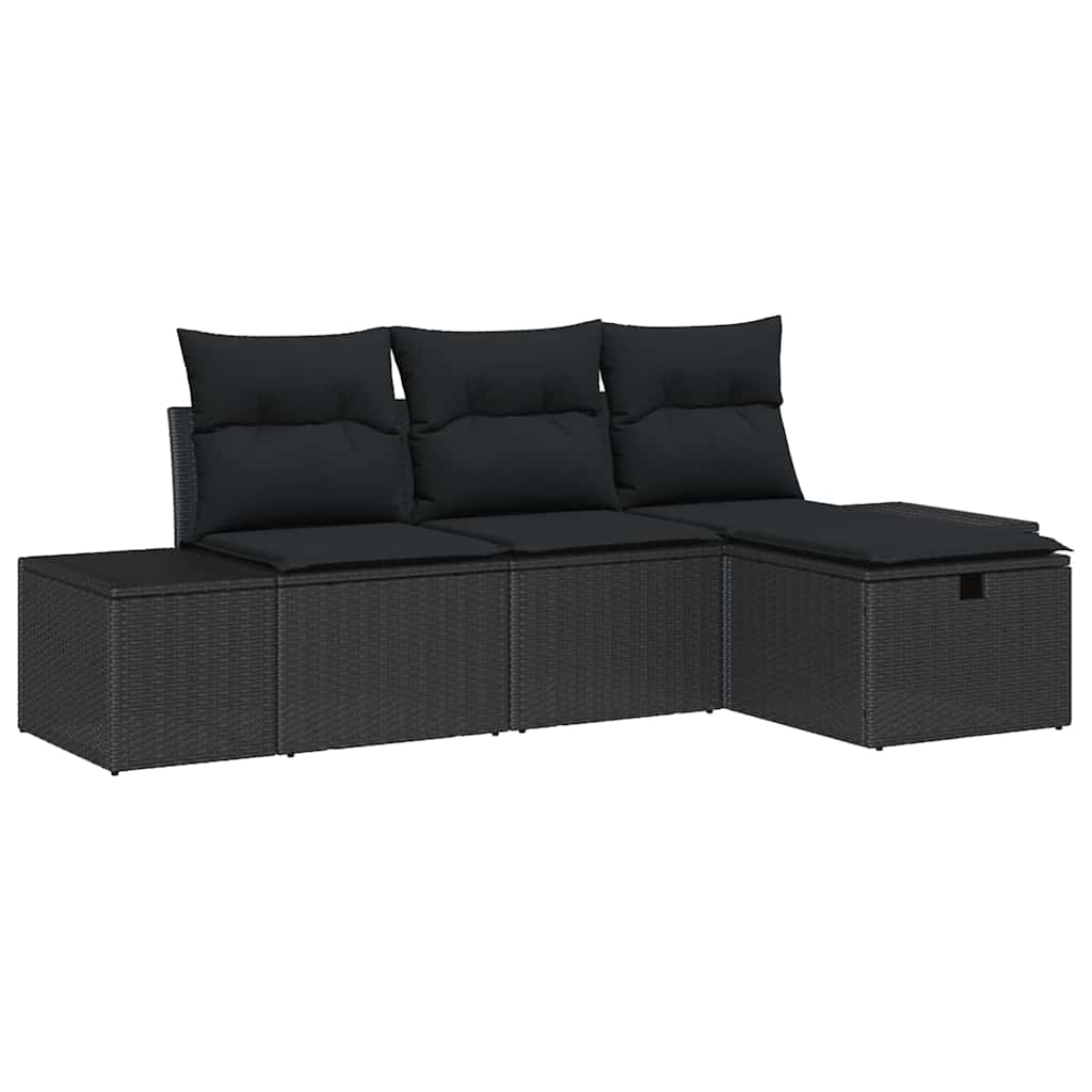 Set di divani con cuscino 4 pcs polyrattan | homemem39