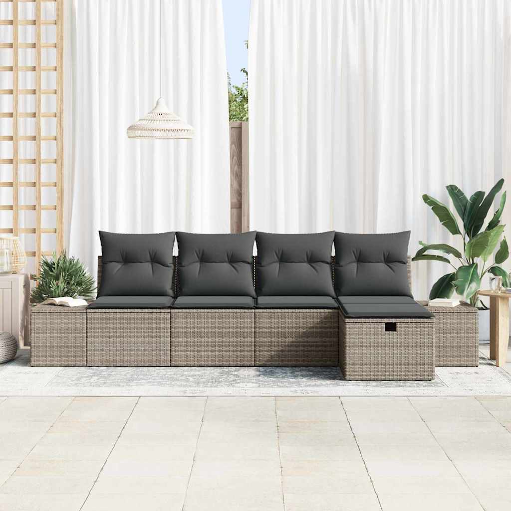 Set di divani con cuscino 5 pcs polyrattan | homemem39