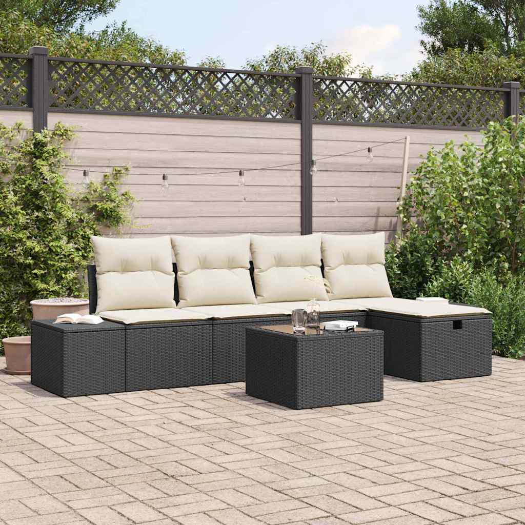 Set di divani con cuscino 6 pcs polyrattan | homemem39