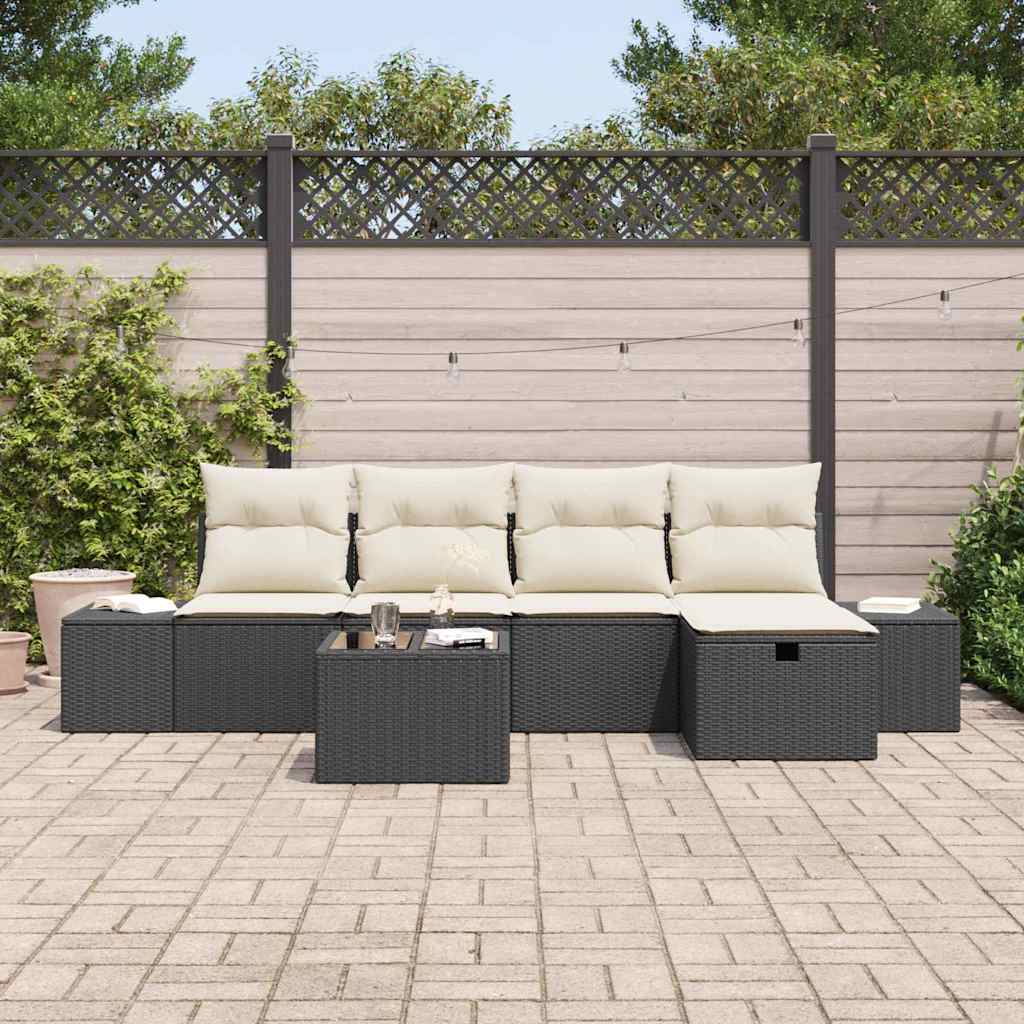 Set di divani con cuscino 6 pcs polyrattan | homemem39