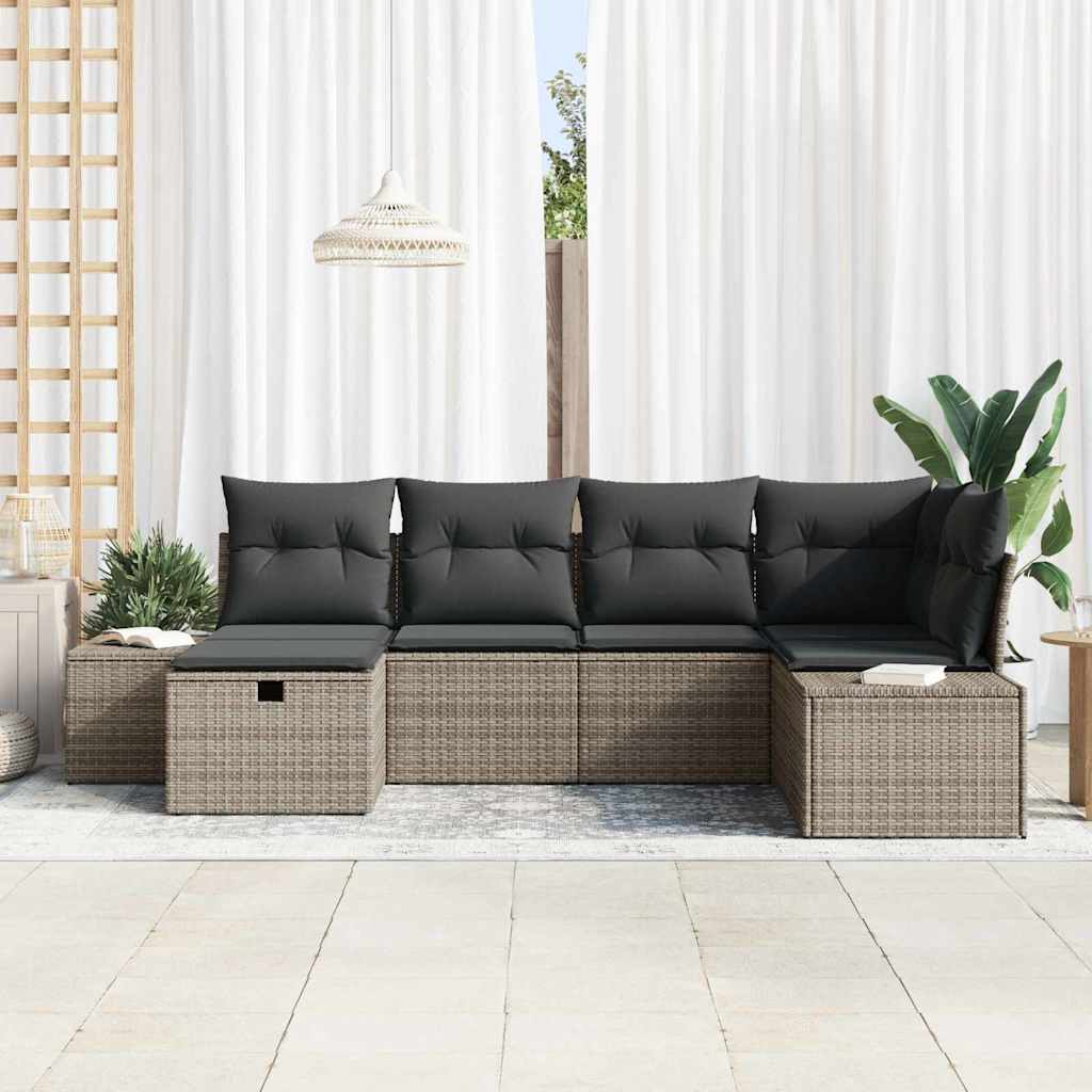 Set di divani con cuscino 7 pcs polyrattan | homemem39