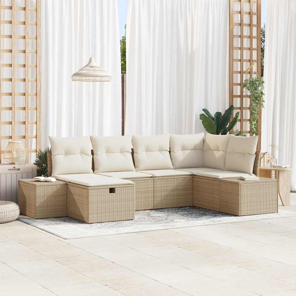 Set di divani con cuscino 6 pcs polyrattan | homemem39