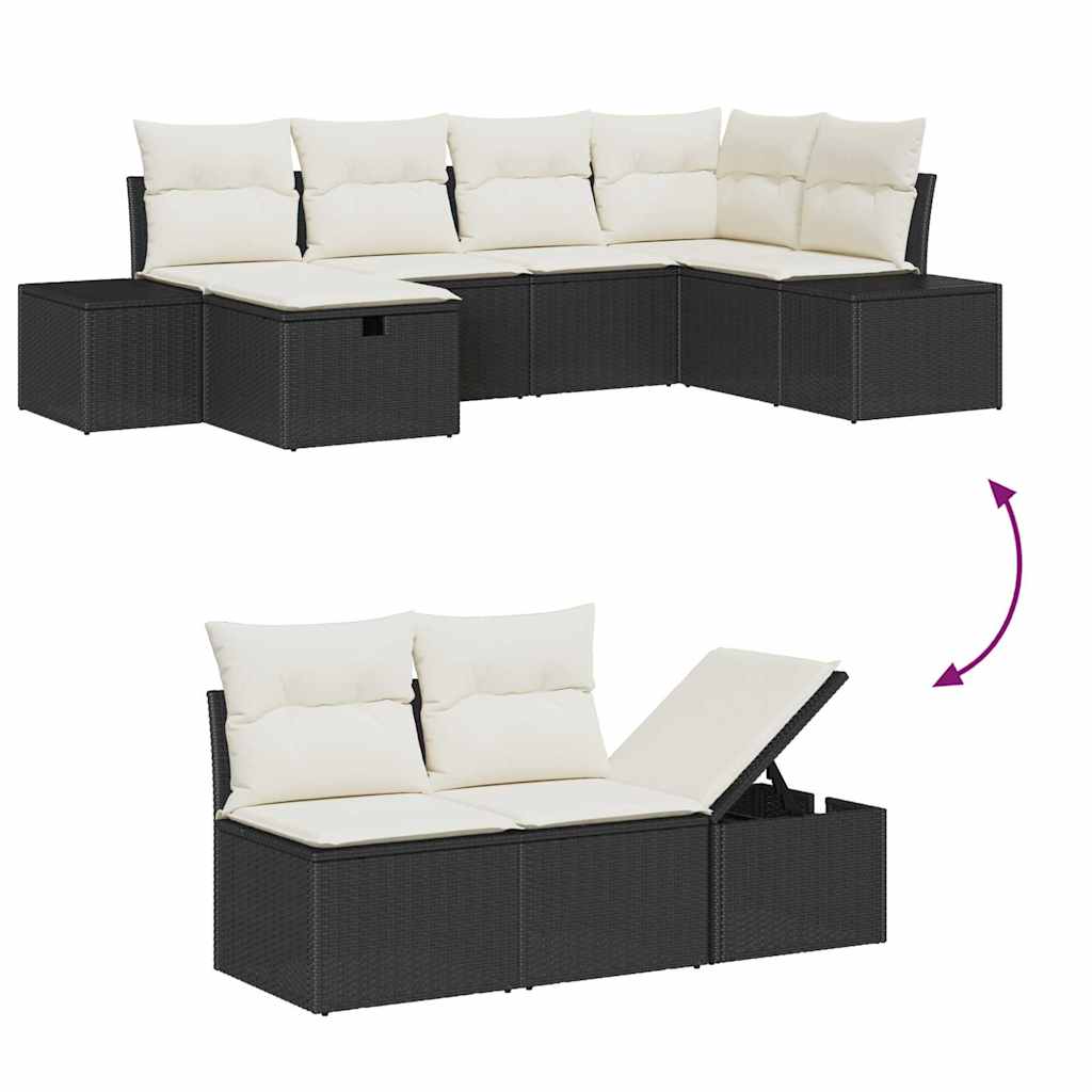 Set di divani con cuscino 7 pcs polyrattan | homemem39