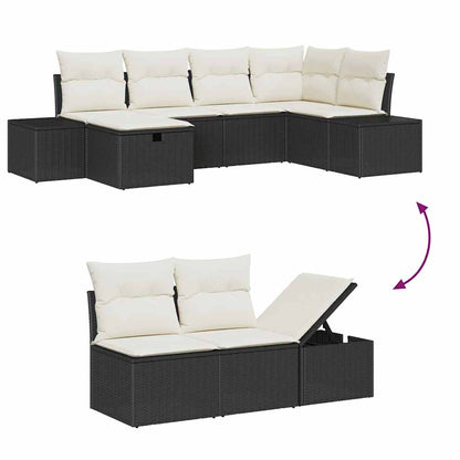Set di divani con cuscino 7 pcs polyrattan | homemem39