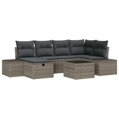 Set di divani con cuscino 7 pcs polyrattan | homemem39