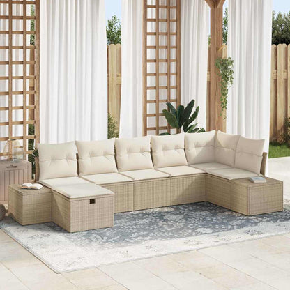 Set di divani con cuscino 7 pcs polyrattan | homemem39