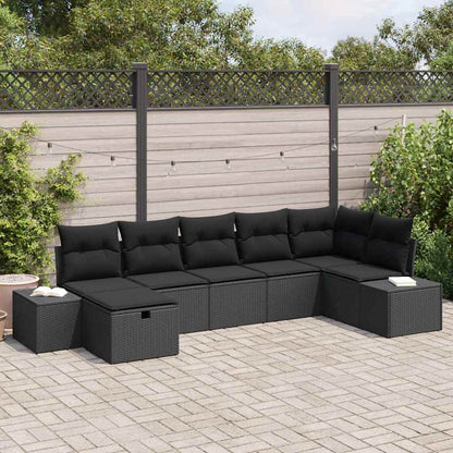 Set di divani con cuscino 7 pcs polyrattan | homemem39