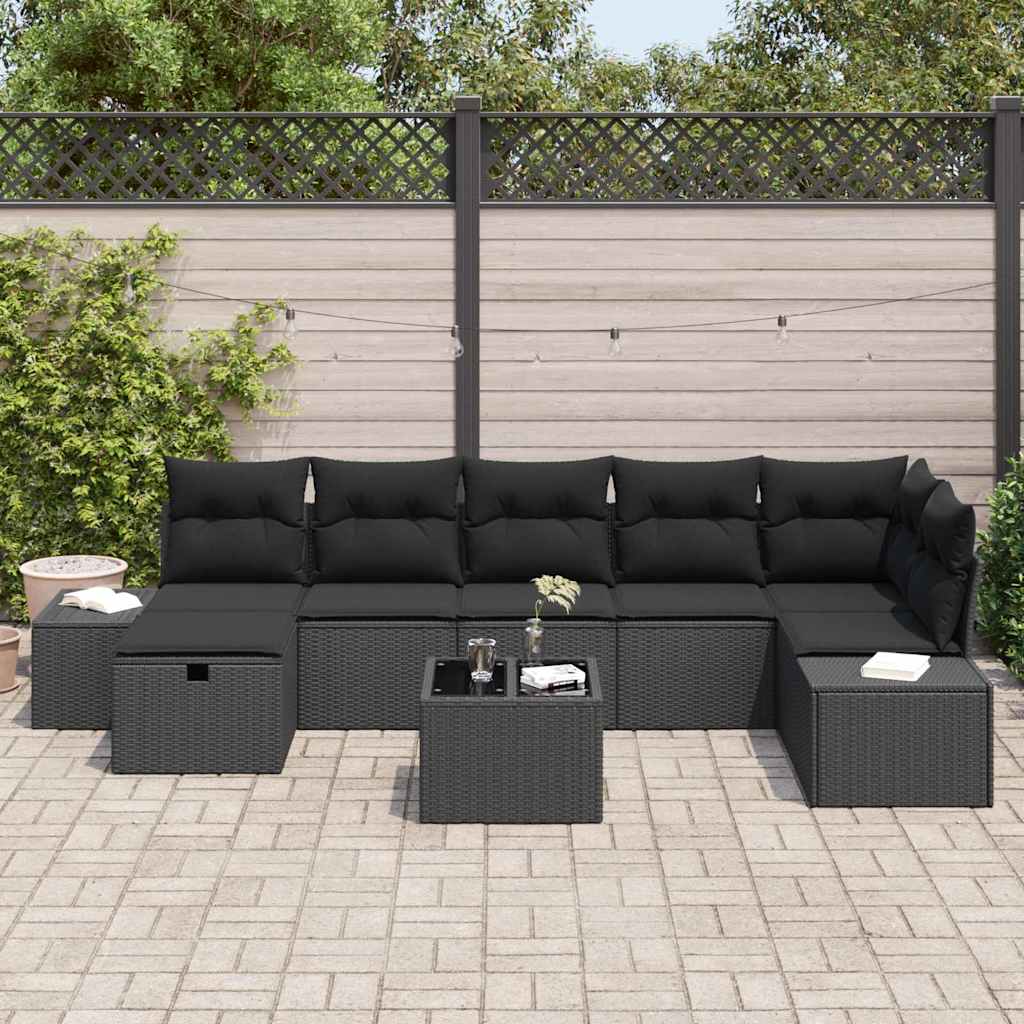 Set di divani con cuscino 8 pcs polyrattan | homemem39