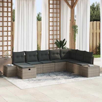 Set Divano da Giardino 8 pz Grigio polyrattan | homemem39